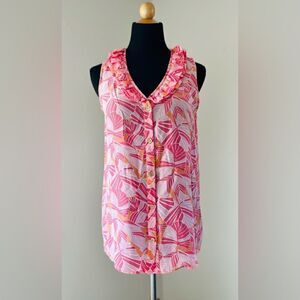 Lilly Pulitzer silk sleeveless blouse Size 4